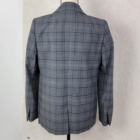J. Crew Gray Plaid Sommerset Italian Wool Single Breasted Preppy Blazer Sz 6 - Picture 3 of 16